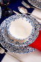 Hermia Laleli Juego de Cena de Porcelana 18 Piezas Blanco y Azul